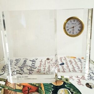 Vtg.Lucite Abacus Quartz table/desk clock.Made in Taiwan.In working condition.
